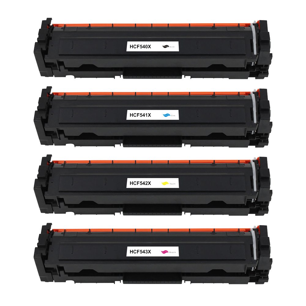 HP CF540/1/2/3X alternatief Toner cartridge magenta/Geel Cyaan Zwart zwart:3200 cyaan/magenta/geel:2500 pagina's